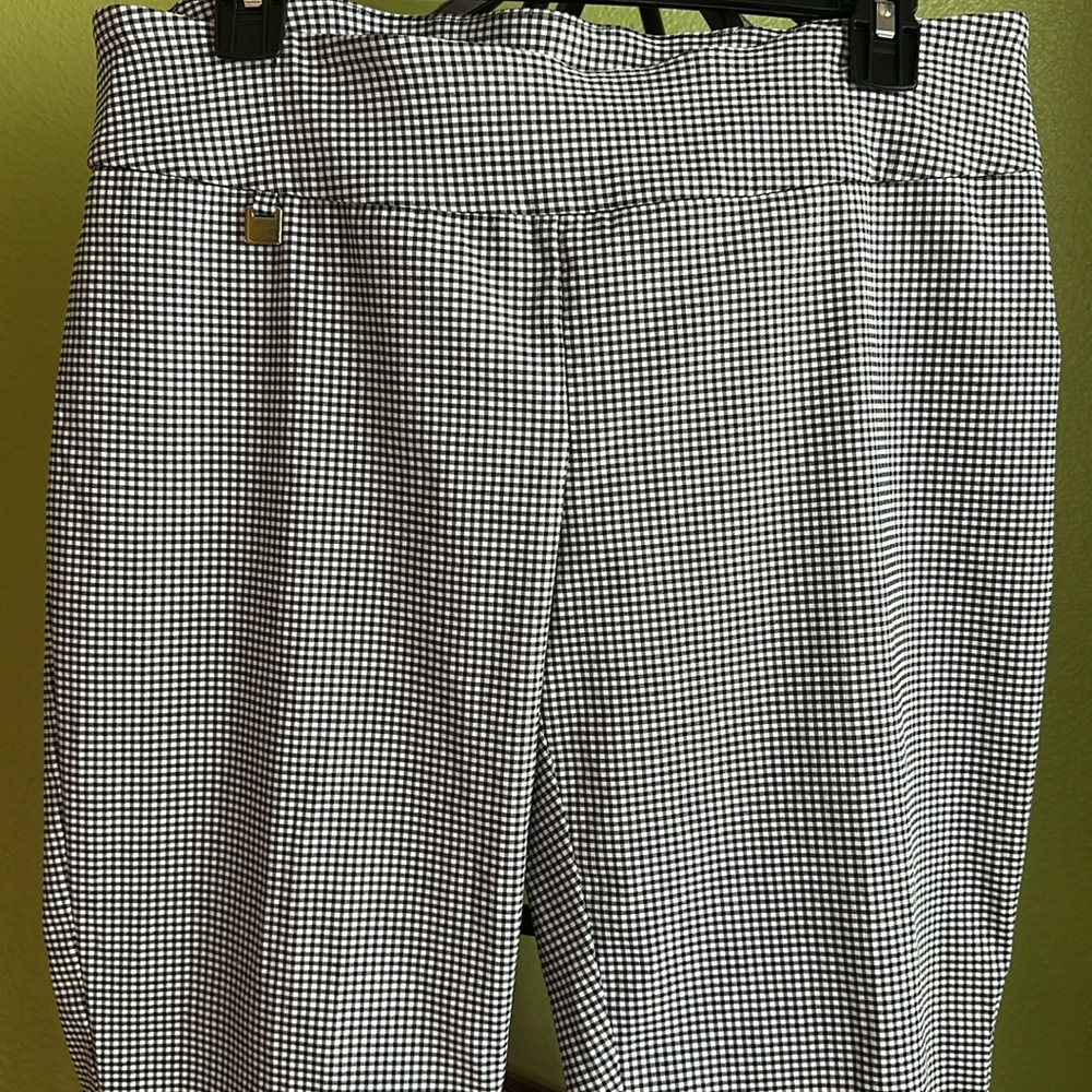 💖Peck n Peck blk/wht gingham check pull on stretch pant - Picture 2 of 5
